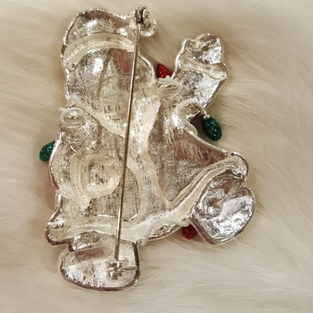 VINTAGE‎ SANTA WEARING  LIGHTS BROOCH PIN